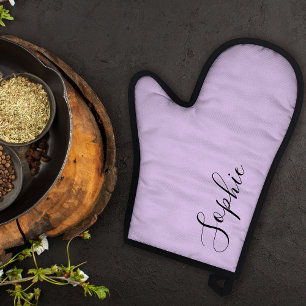 Modern Personalized Name Monogram Pastel Purple Oven Mitt