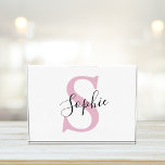 Modern Personalized Name Monogram Pink Photo Block<br><div class="desc">Modern Personalized Name Monogram Pink</div>