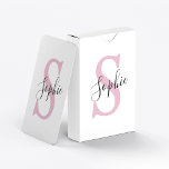 Modern Personalized Name Monogram Pink Playing Cards<br><div class="desc">Modern Personalized Name Monogram Pink</div>