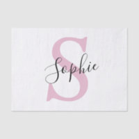 Modern Personalized Name Monogram Pink