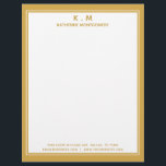 Modern Personalized Name Ochre White Minimalistic  Letterhead<br><div class="desc">Modern Personalized Name Ochre White Minimalistic Letterhead. Custom name custom Initials,  modern minimalistic simple letterhead in ochre and white.</div>