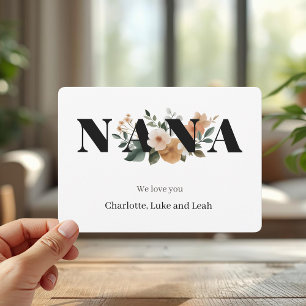 Modern Personalized Nana Floral Card