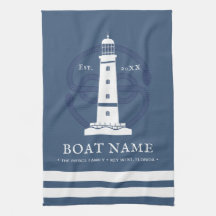 Modern Personalized Nautical lighthouse Boat Name