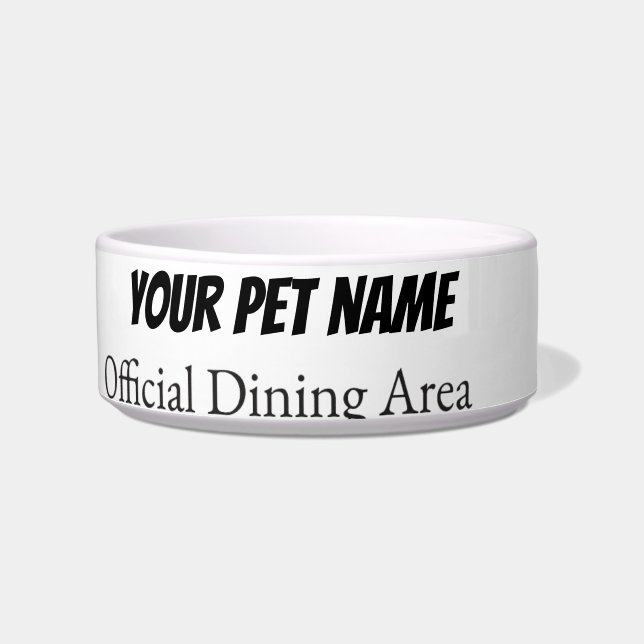 Modern Personalized Pet bowl | Custom Name Dog (Front)