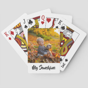 Modern personalized photo acceesory with kids playing cards