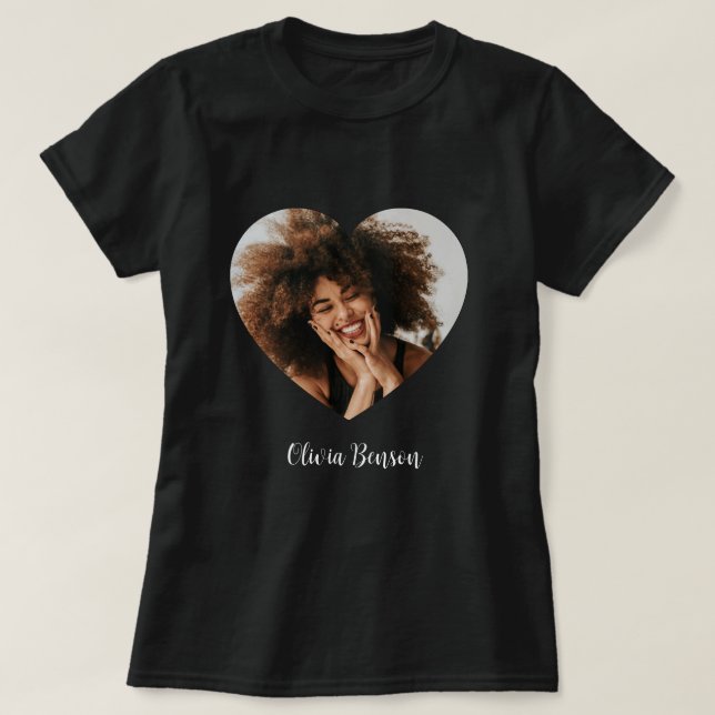 Modern Personalized Photo and Name Create your own T-Shirt (Design Front)