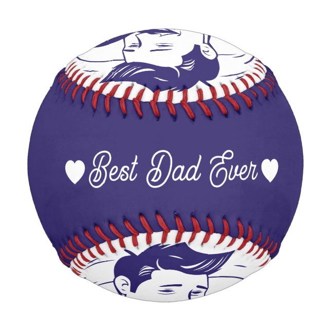 Modern Personalized Photo And Text on Baseball (Back)