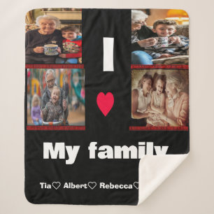 Modern Personalized Photo Collag  Sherpa Blanket