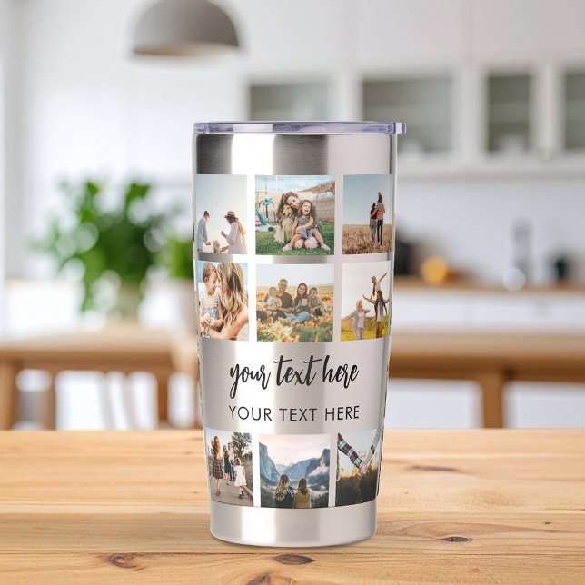 Modern Personalized Photo Collage Insulated Tumbler (Creator Uploaded)