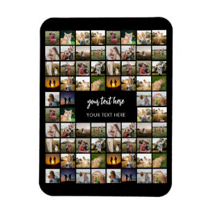 Modern Personalized Photo Collage Magnet