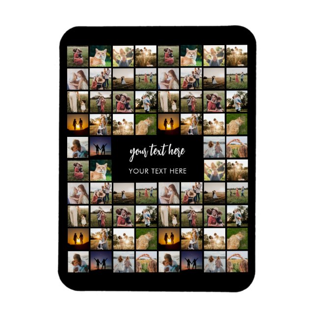 Modern Personalized Photo Collage Magnet (Vertical)