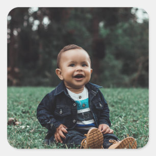 Modern Personalized Photo Custom Square Sticker