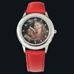 Modern Personalized Photo & Custom Text Girl's Watch<br><div class="desc">This custom girl's watch features a heartwarming and fully personalized photo design, perfect for celebrating cherished memories. The watch face showcases your chosen image surrounded by a classic numeral layout, making it easy for children to read the time while keeping a loved moment close. Add your own text above and...</div>