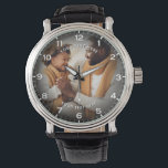 Modern Personalized Photo & Custom Text Men's Watch<br><div class="desc">Create a meaningful and stylish keepsake with this personalized watch featuring a fully customizable photo design. The watch face highlights your favourite image, surrounded by a sleek layout with clear numerals for a classic yet modern look. Perfect for celebrating special moments, the design allows you to add custom text above...</div>