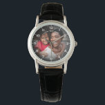 Modern Personalized Photo & Custom Text Women's Watch<br><div class="desc">Create a meaningful and stylish keepsake with this personalized watch for women featuring a fully customizable photo design. The watch face highlights your favourite image, surrounded by a sleek layout with clear numerals for a classic yet modern look. Perfect for celebrating special moments, the design allows you to add custom...</div>