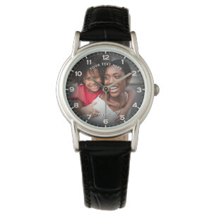 Modern Personalized Photo & Custom Text Women's Watch