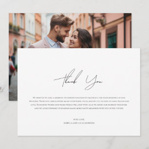 Modern Personalized Photo Flat Thank You Card