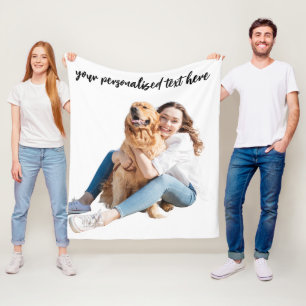 Modern Personalized Photo Fleece Blanket