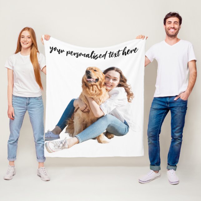 Modern Personalized Photo Fleece Blanket (In Situ)