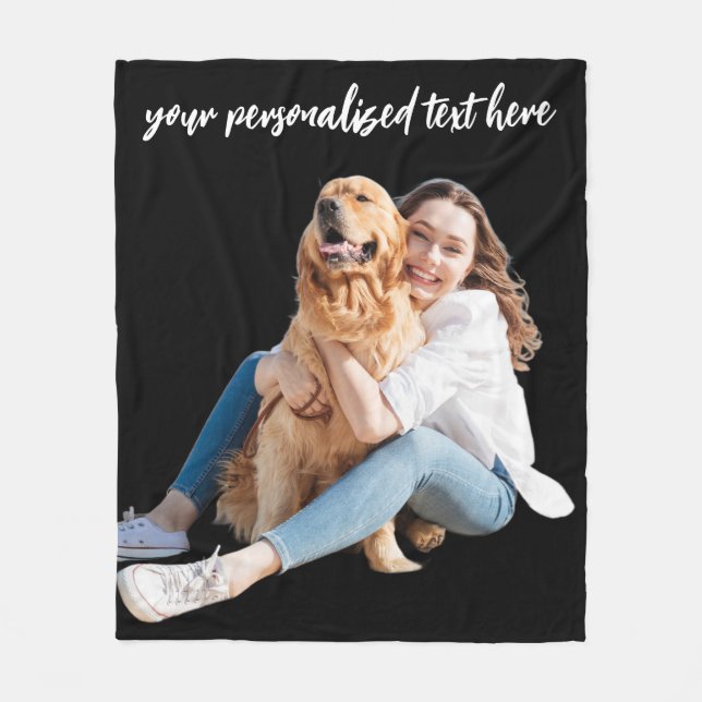 Modern Personalized Photo Fleece Blanket (Front)