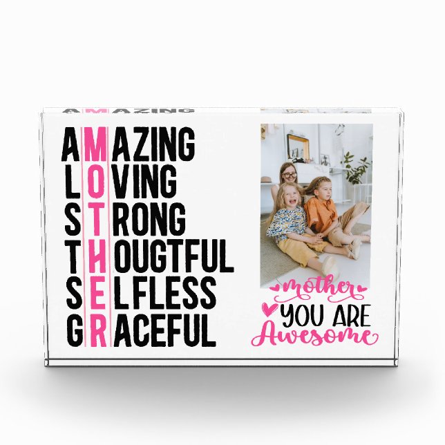 Modern Personalized Photo Frame Gift, Mother's Day (Front)