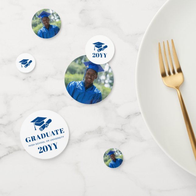 Modern Personalized Photo Graduation Confetti (Group)
