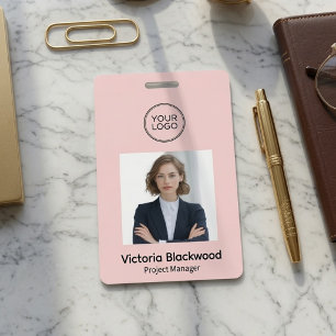 Modern Personalized Photo ID Badge with Logo