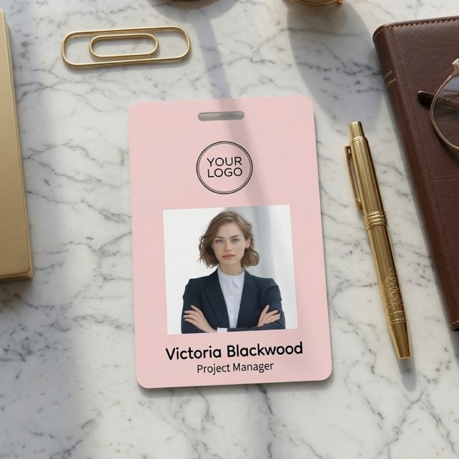 Modern Personalized Photo ID Badge with Logo  (Creator Uploaded)