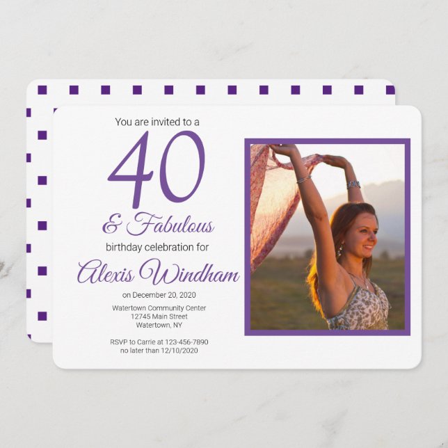 Modern personalized photo invitation (Front/Back)