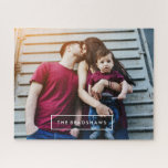 Modern Personalized Photo Jigsaw Puzzle<br><div class="desc">Personalize it with your wedding date,  family name,  or any text of your choice for a beautiful and unique photo gift.</div>