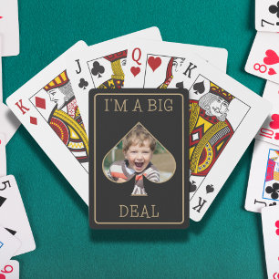 Modern Personalized Photo Keepsake I'm A Big Deal Playing Cards