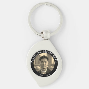 Modern Personalized Photo Memorial Death Keychain