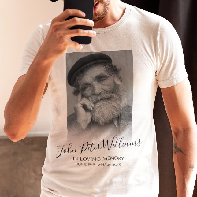 Modern Personalized Photo Memorial Tri-Blend Shirt (Creator Uploaded)