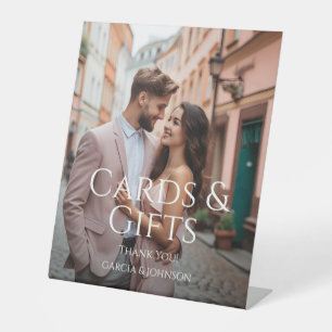 Modern Personalized Photo Pedestal Sign