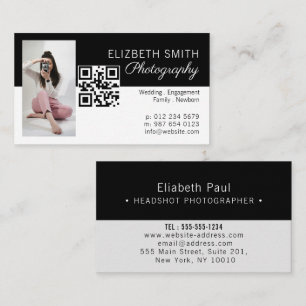 Modern personalized photo trendy photographer business card