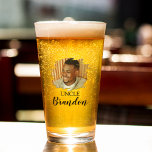 Modern Personalized Photo Uncle Glass<br><div class="desc">Fun personalized glass tumbler features a scratched effect photo,  'UNCLE',  and your name. This minimal design makes the perfect gift for graduations,  birthdays and christmas. Easy to personalize and you can change the font style,  size and colour by clicking on the link after personalizing.</div>