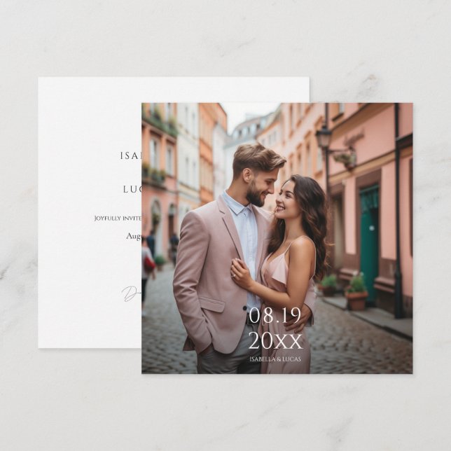 Modern Personalized Photo Wedding Invitation (Front/Back)