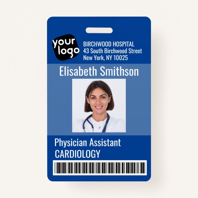    Modern Personalized Physician Assistant ID Card Badge (Front)