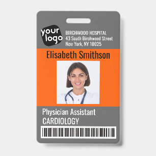    Modern Personalized Physician Assistant ID Card Badge