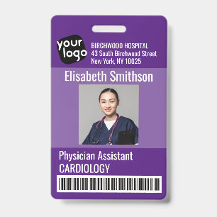    Modern Personalized Physician Assistant ID Card Badge