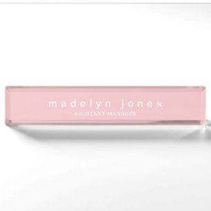 Modern Personalized Pink Nameplate