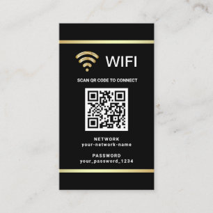 Modern Personalized QR Code Wifi Network Password Business Card