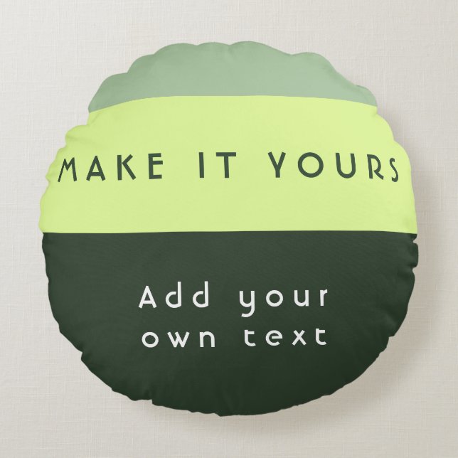Modern Personalized Quote Print Round Pillow (Front)