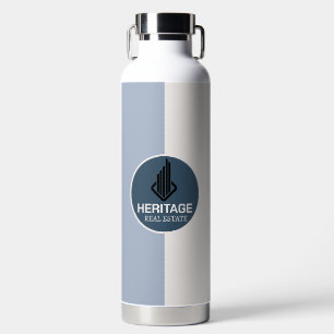 Modern Personalized Real Estate Name With Logo Water Bottle