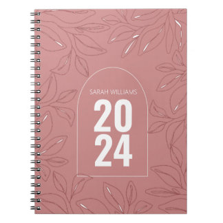 Modern Personalized Rose Pink Notebook Gift Idea