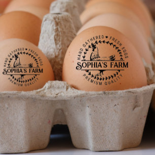 Modern Personalized Rustic Farm Fresh Owner Name Rubber Stamp