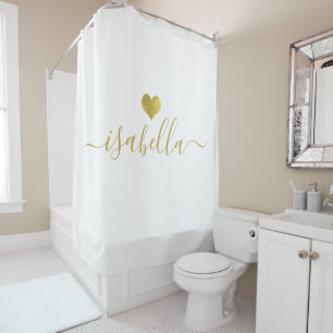 Modern Personalized Script Name Gold Heart