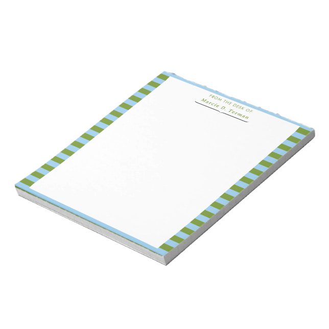 Modern Personalized Script Notepad Striped Accent (Rotated)