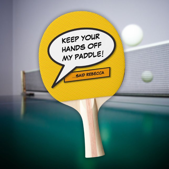 Modern Personalized Speech Bubble Cool Comic Book Ping Pong Paddle (Modern Personalized Speech Bubble Cool Comic Book Ping Pong Paddle)