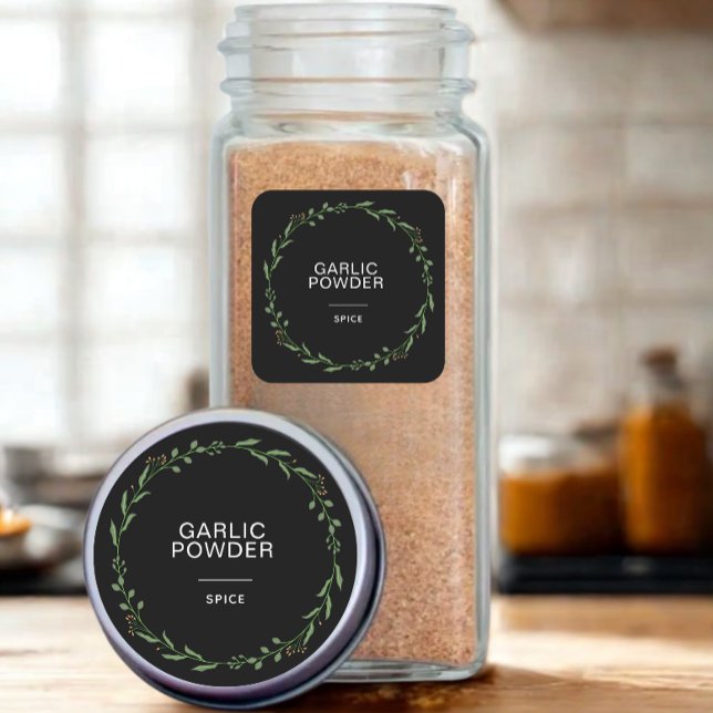Modern Personalized Spice Jars Labels Name White (Modern personalized spice jars stickers)